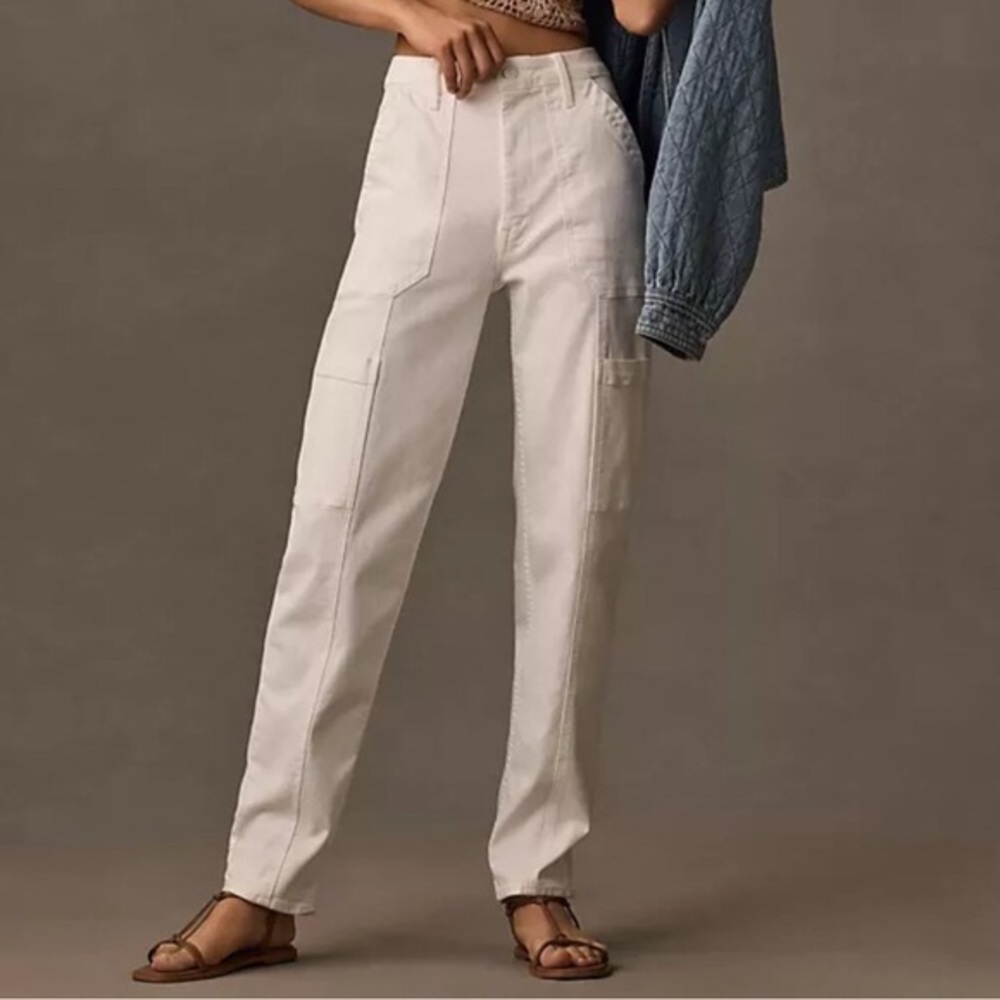 MOTHER The Private Double Pocket Skimp Jeans Straight Leg Cargo Pant 33